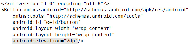 在布局文件中設置elevation值