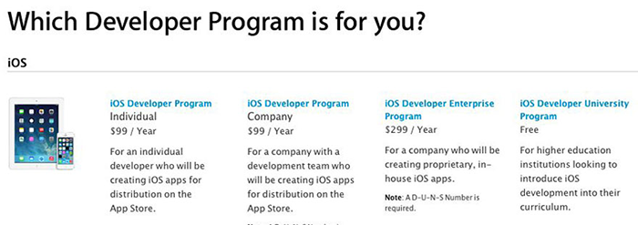iOS開發(fā)者賬號（個人、公司、企業(yè)）的區(qū)別及優(yōu)缺點介紹