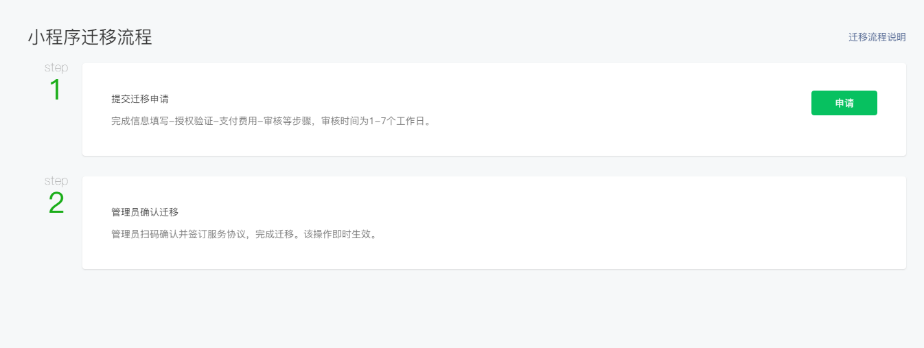 小程序遷移申請 小程序遷移申請